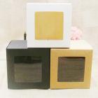 10X10X10cm White-black-kraft Window Box Packing Gift Boxes with pvc wi_1